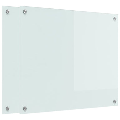 Keukenachterwand 2 st Wit 70 x 60 cm gehard glas