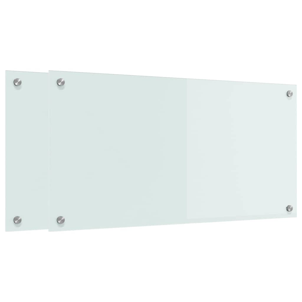 Keukenachterwand 2 st Wit 80 x 40 cm gehard glas