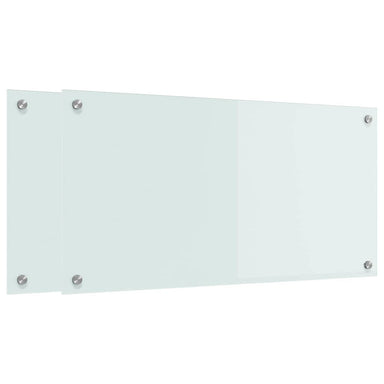 Keukenachterwand 2 st Wit 80 x 40 cm gehard glas