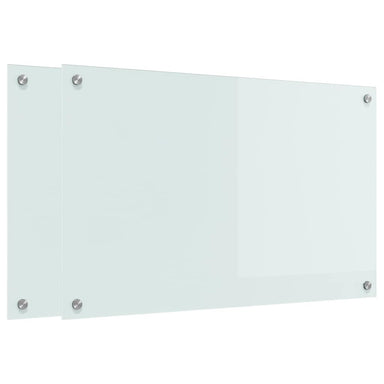 Keukenachterwand 2 st Wit 80 x 50 cm gehard glas