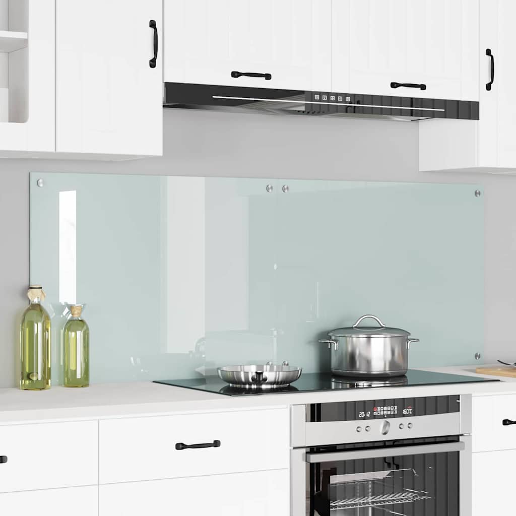Keukenachterwand 2 st Wit 80 x 60 cm gehard glas
