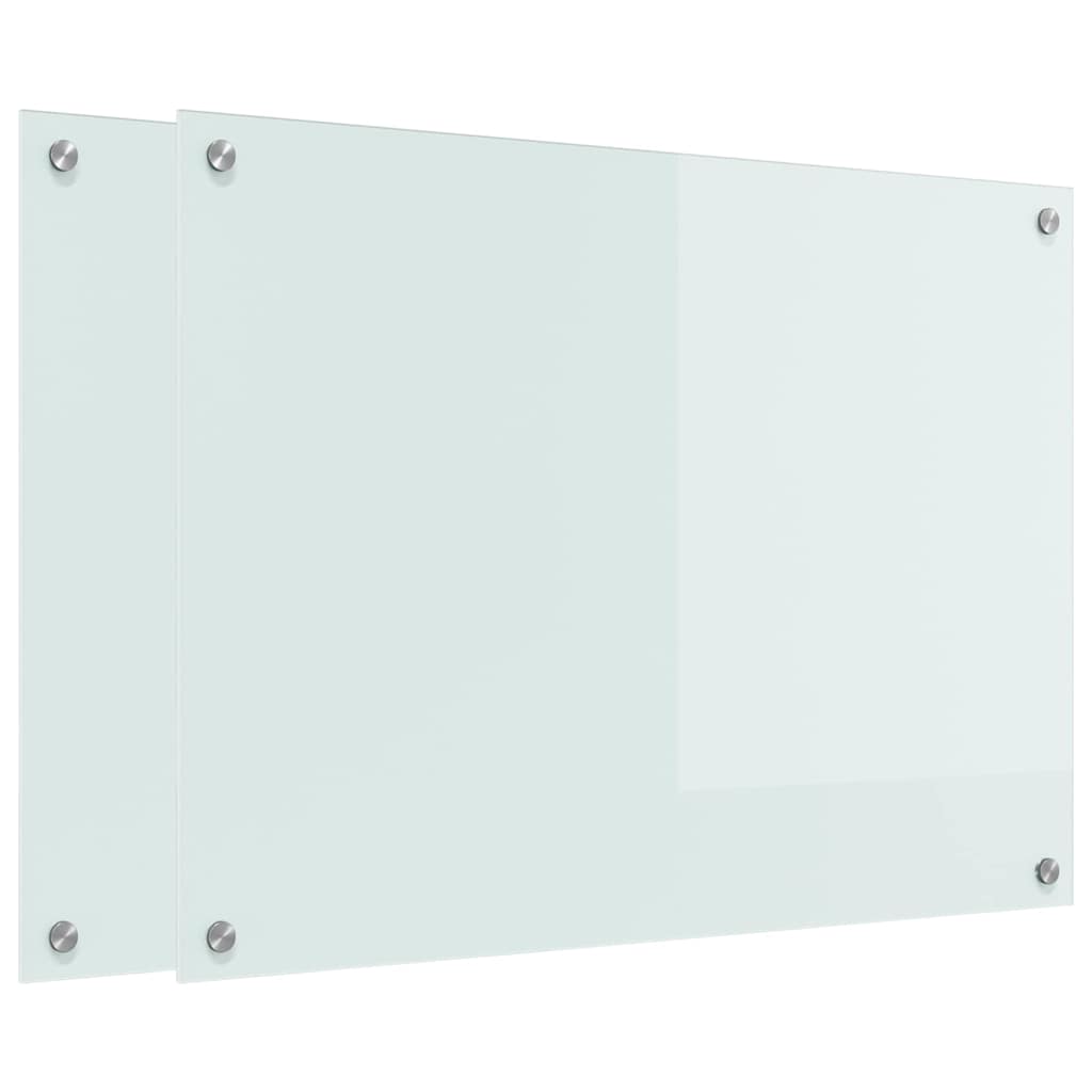 Keukenachterwand 2 st Wit 80 x 60 cm gehard glas