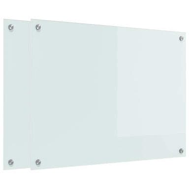 Keukenachterwand 2 st Wit 80 x 60 cm gehard glas