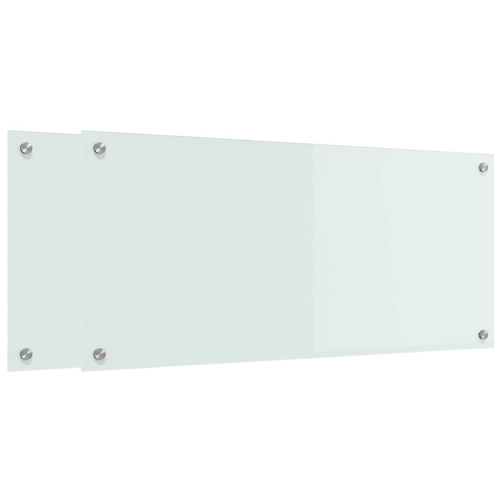 Keukenachterwand 2 st Wit 90 x 40 cm gehard glas