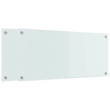 Keukenachterwand 2 st Wit 90 x 40 cm gehard glas