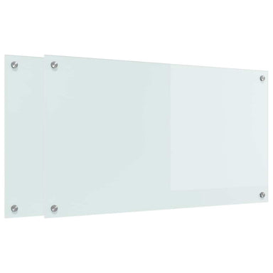 Keukenachterwand 2 st Wit 90 x 50 cm gehard glas