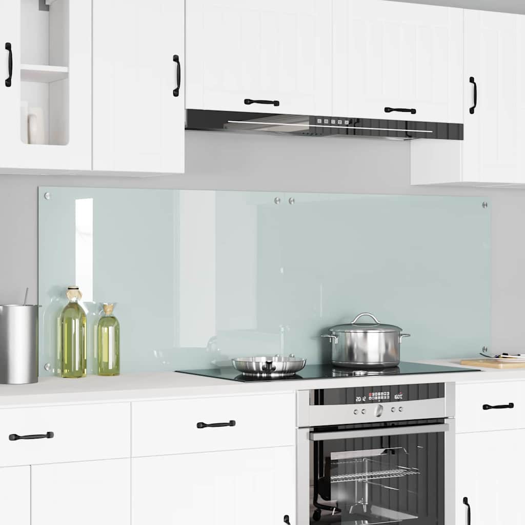 Keukenachterwand 2 st Wit 90 x 60 cm gehard glas