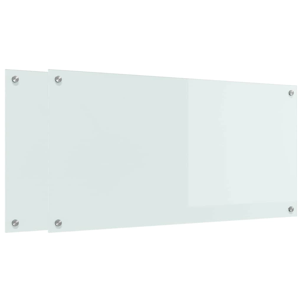Keukenachterwand 2 st Wit 100 x 50 cm gehard glas