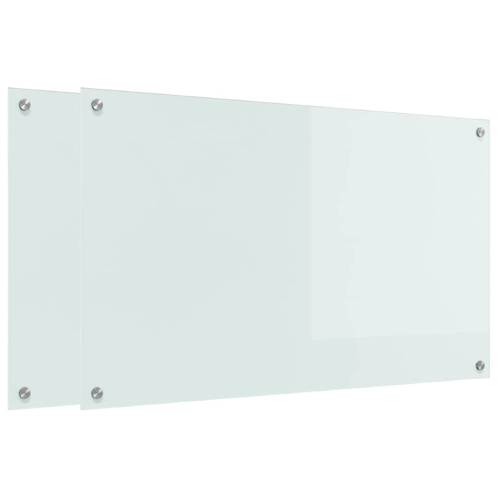 Keukenachterwand 2 st Wit 100 x 60 cm gehard glas