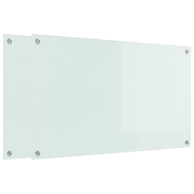 Keukenachterwand 2 st Wit 100 x 60 cm gehard glas