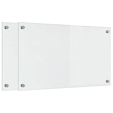 Keukenachterwand 2 st Doorzichtig 70 x 40 cm gehard glas
