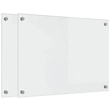 Keukenachterwand 2 st Doorzichtig 70 x 50 cm gehard glas