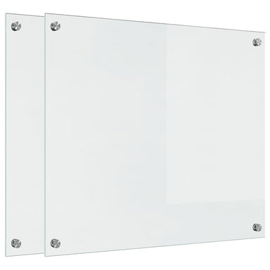 Keukenachterwand 2 st Doorzichtig 70 x 60 cm gehard glas