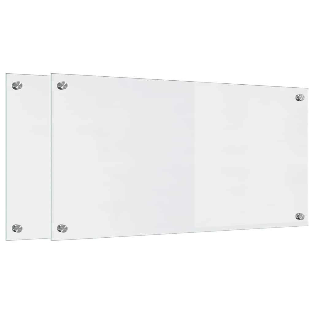 Keukenachterwand 2 st Doorzichtig 80 x 40 cm gehard glas