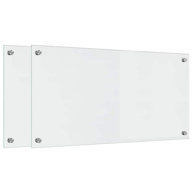 Keukenachterwand 2 st Doorzichtig 80 x 40 cm gehard glas