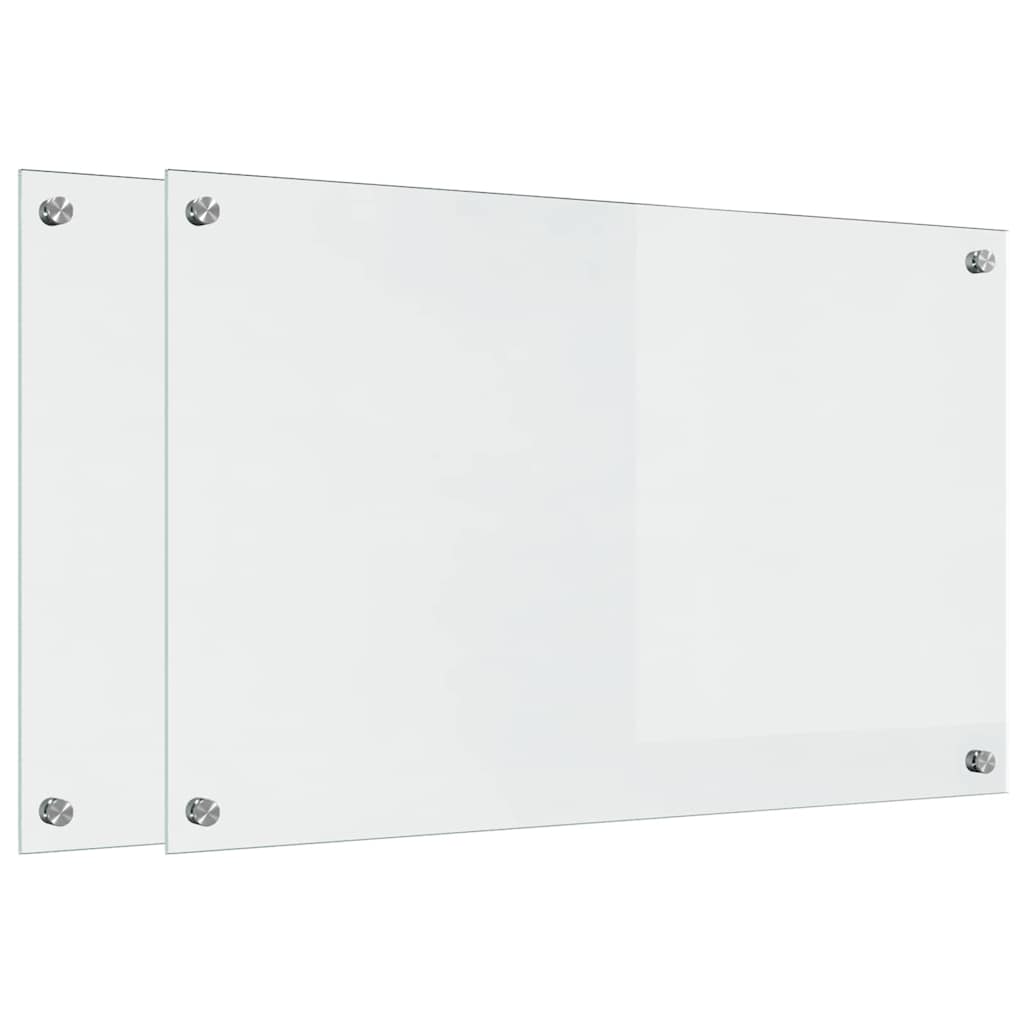 Keukenachterwand 2 st Doorzichtig 80 x 50 cm gehard glas