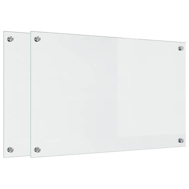 Keukenachterwand 2 st Doorzichtig 80 x 50 cm gehard glas