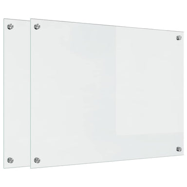 Keukenachterwand 2 st Doorzichtig 80 x 60 cm gehard glas