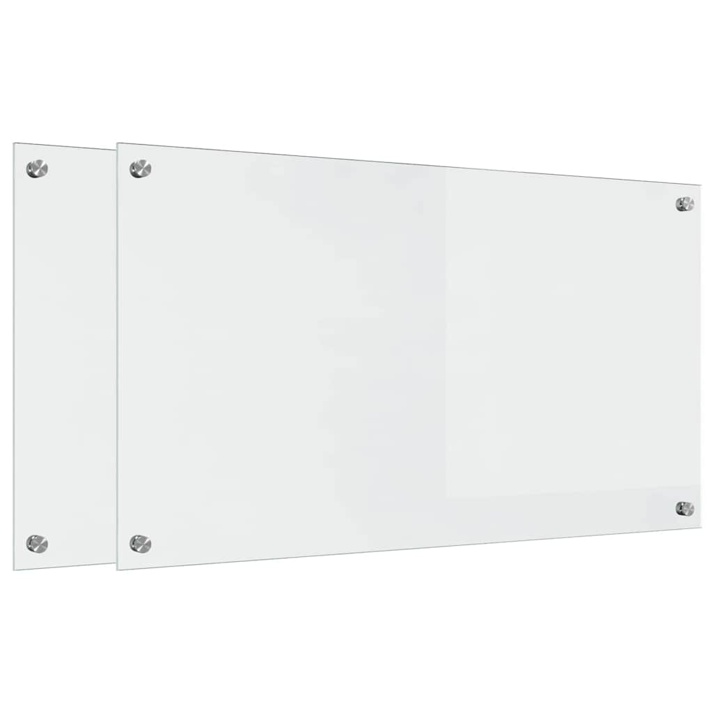 Keukenachterwand 2 st Doorzichtig 90 x 50 cm gehard glas