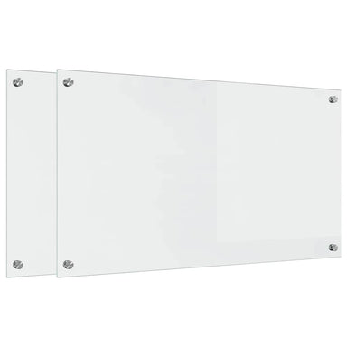 Keukenachterwand 2 st Doorzichtig 90 x 50 cm gehard glas