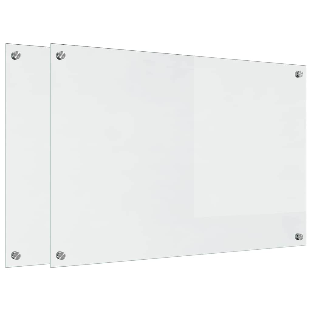 Keukenachterwand 2 st Doorzichtig 90 x 60 cm gehard glas