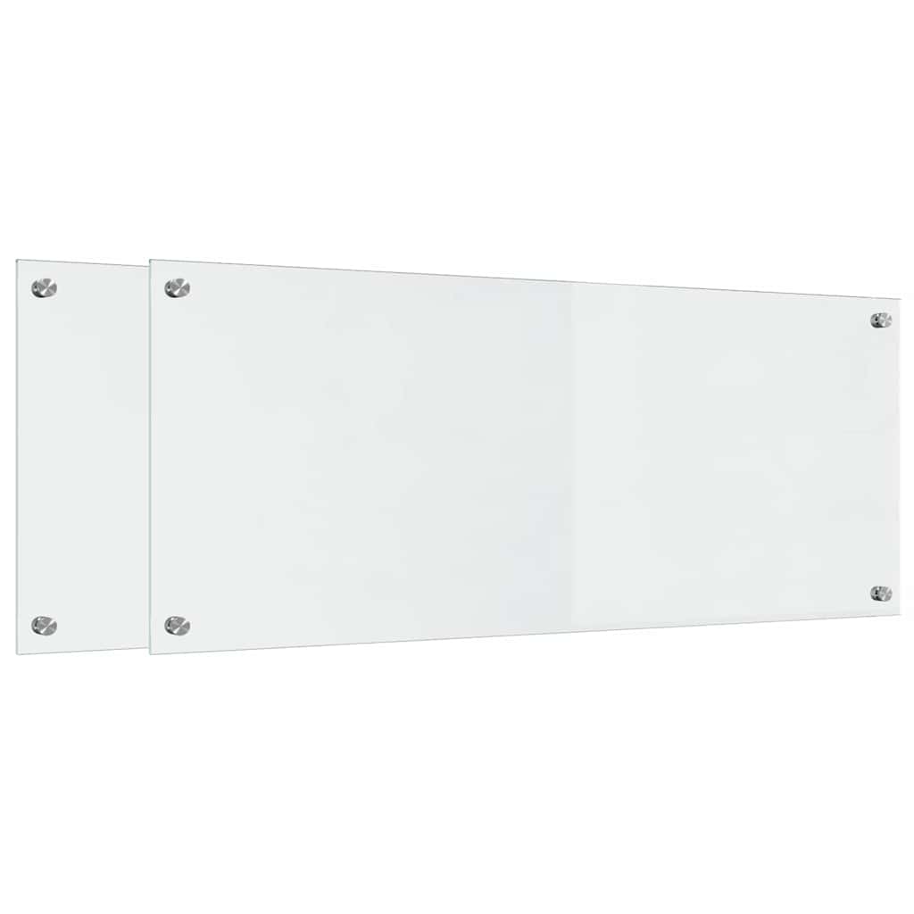 Keukenachterwand 2 st Doorzichtig 100 x 40 cm gehard glas