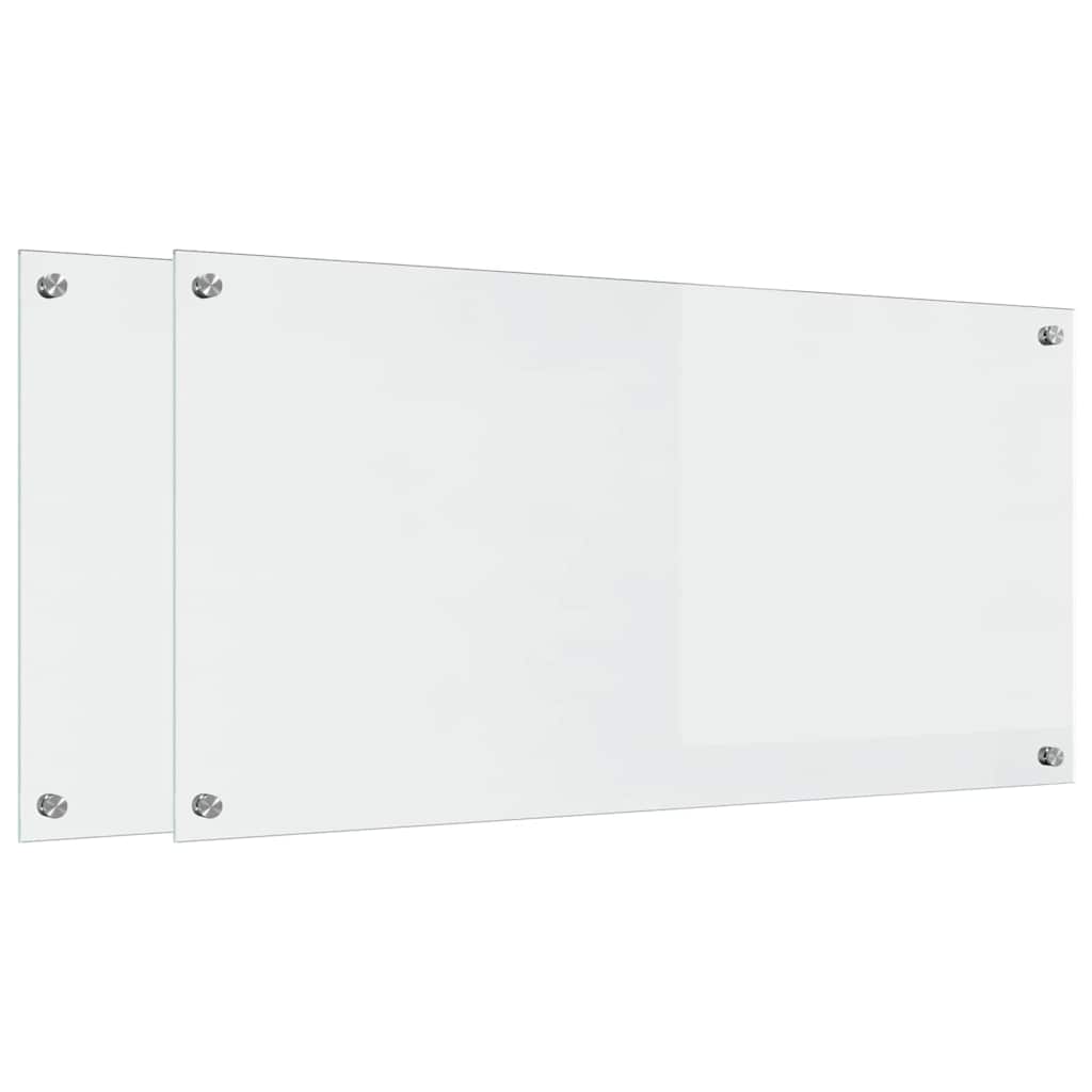 Keukenachterwand 2 st Doorzichtig 100 x 50 cm gehard glas