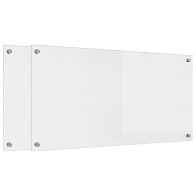 Keukenachterwand 2 st Doorzichtig 100 x 50 cm gehard glas