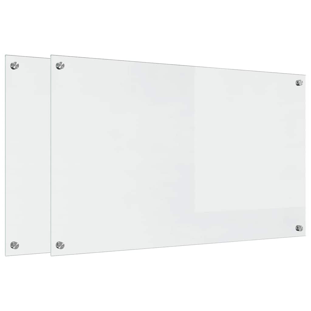Keukenachterwand 2 st Doorzichtig 100 x 60 cm gehard glas