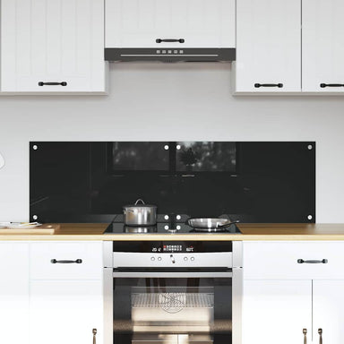 Keukenachterwand 2 st Zwart 70 x 40 cm gehard glas