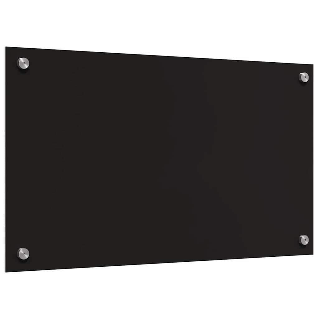 Keukenachterwand 2 st Zwart 70 x 40 cm gehard glas