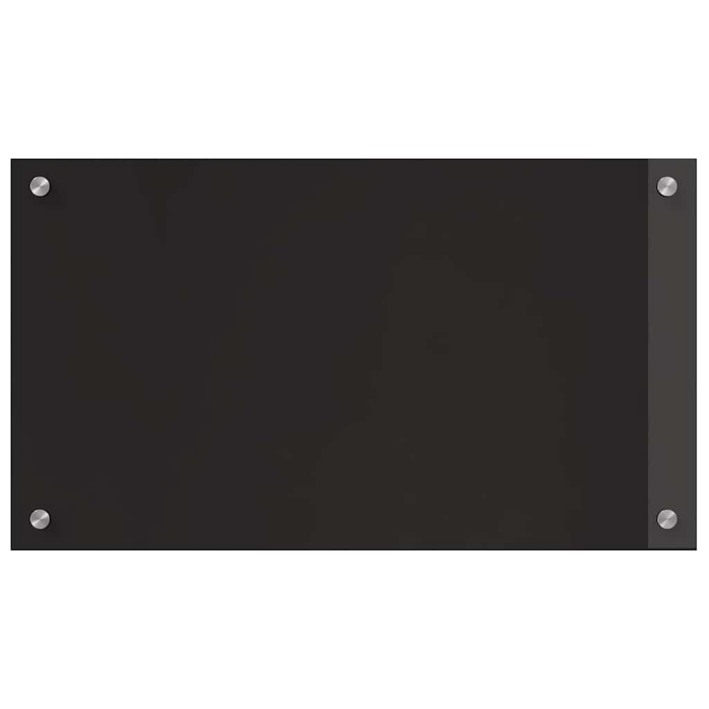 Keukenachterwand 2 st Zwart 70 x 40 cm gehard glas
