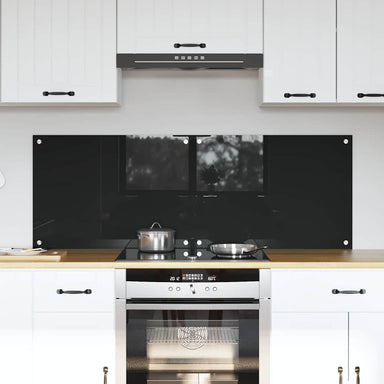 Keukenachterwand 2 st Zwart 70 x 50 cm gehard glas