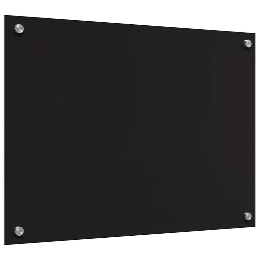 Keukenachterwand 2 st Zwart 70 x 50 cm gehard glas