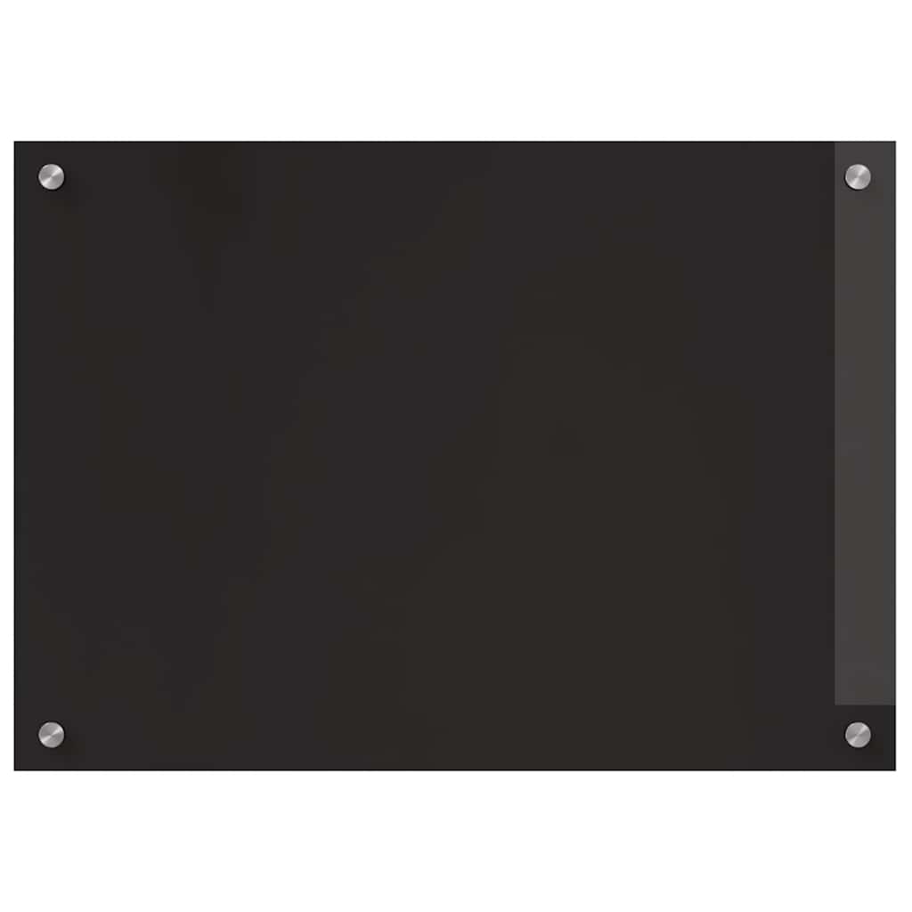 Keukenachterwand 2 st Zwart 70 x 50 cm gehard glas