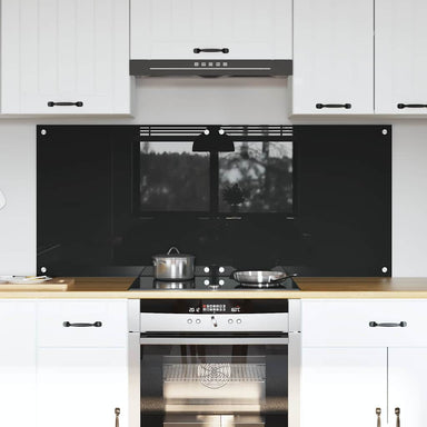 Keukenachterwand 2 st Zwart 70 x 60 cm gehard glas