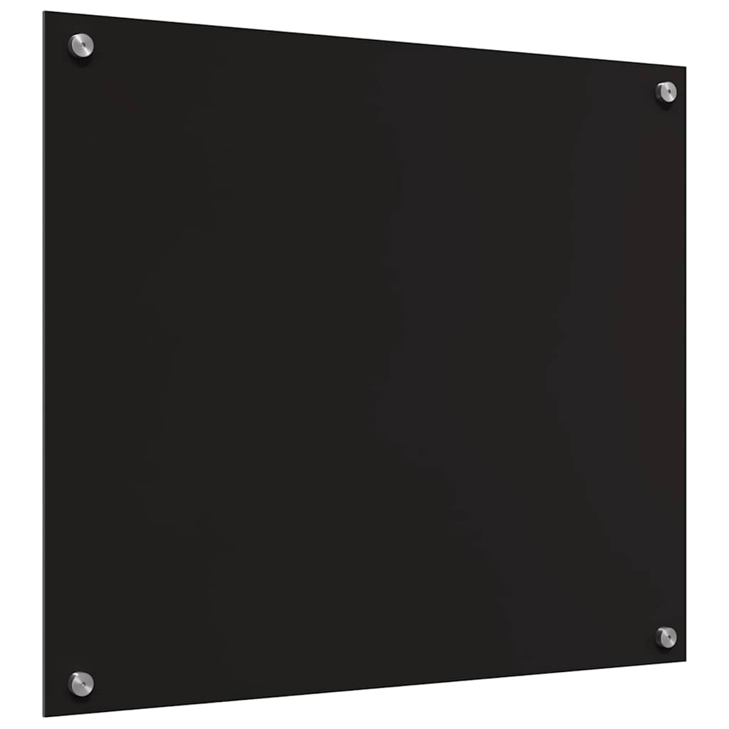 Keukenachterwand 2 st Zwart 70 x 60 cm gehard glas