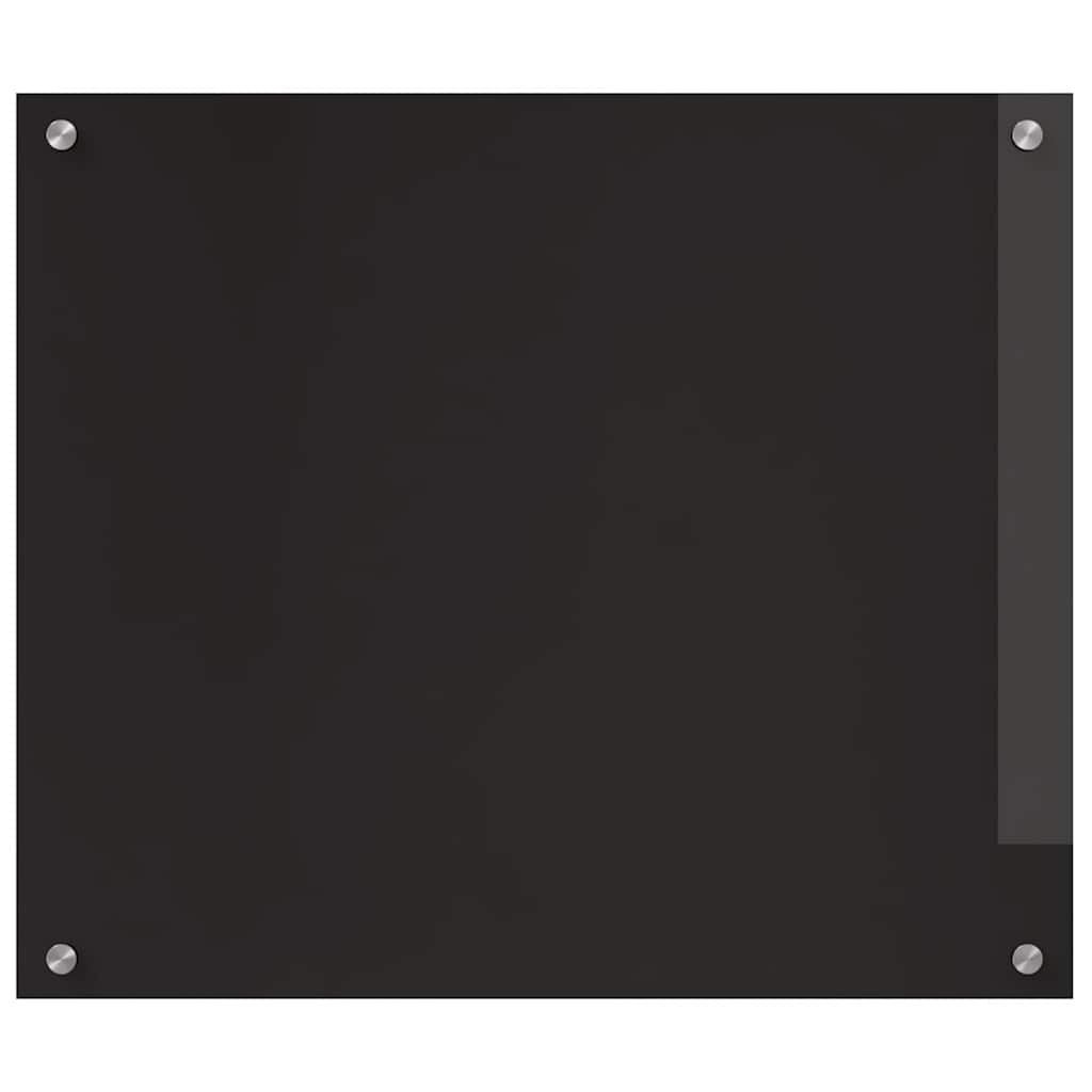 Keukenachterwand 2 st Zwart 70 x 60 cm gehard glas