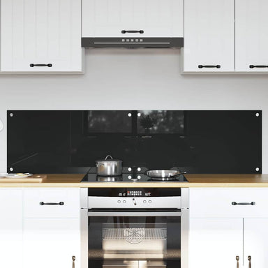 Keukenachterwand 2 st Zwart 80 x 40 cm gehard glas