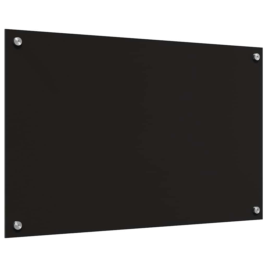 Keukenachterwand 2 st Zwart 80 x 50 cm gehard glas