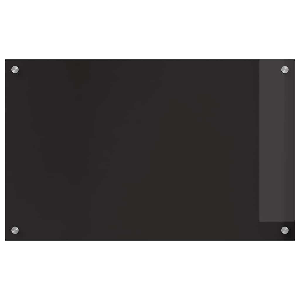 Keukenachterwand 2 st Zwart 80 x 50 cm gehard glas
