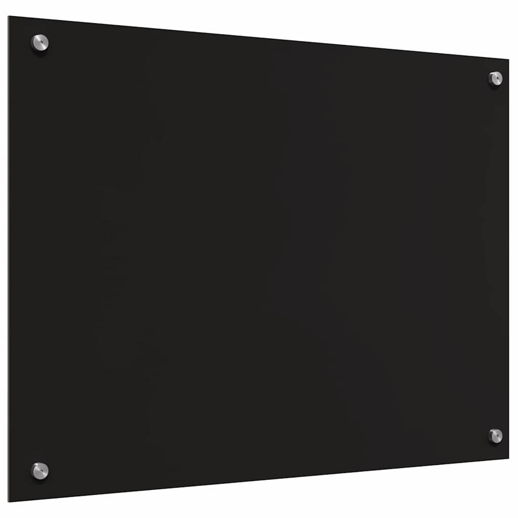 Keukenachterwand 2 st Zwart 80 x 60 cm gehard glas