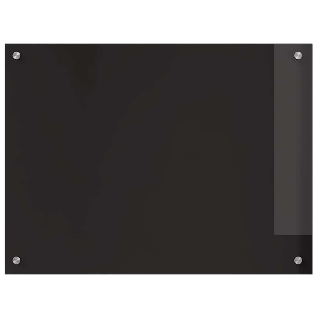 Keukenachterwand 2 st Zwart 80 x 60 cm gehard glas