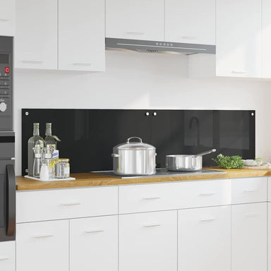 Keukenachterwand 2 st Zwart 90 x 40 cm gehard glas