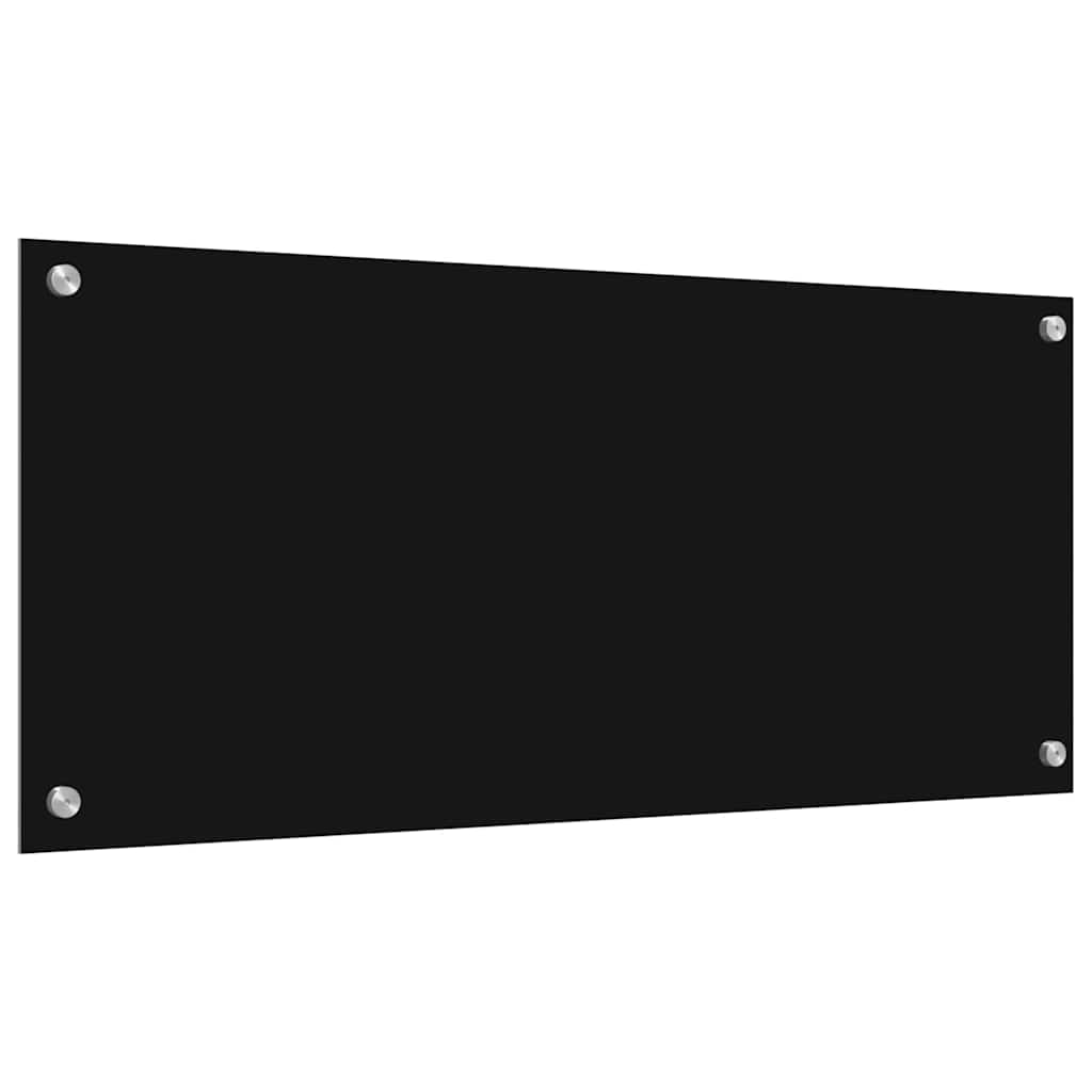 Keukenachterwand 2 st Zwart 90 x 40 cm gehard glas