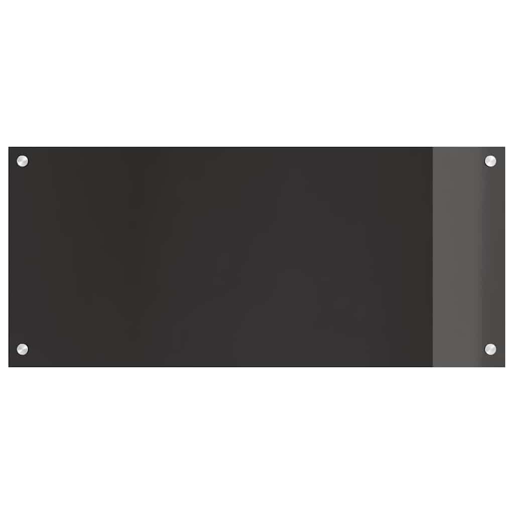 Keukenachterwand 2 st Zwart 90 x 40 cm gehard glas