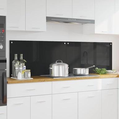 Keukenachterwand 2 st Zwart 90 x 50 cm gehard glas