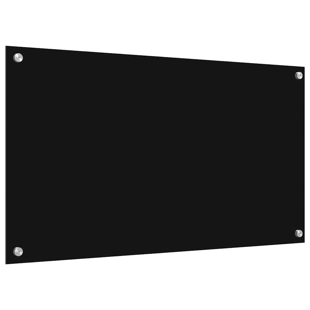 Keukenachterwand 2 st Zwart 90 x 50 cm gehard glas