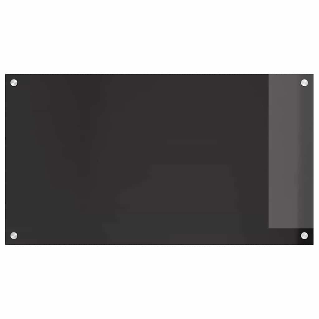 Keukenachterwand 2 st Zwart 90 x 50 cm gehard glas