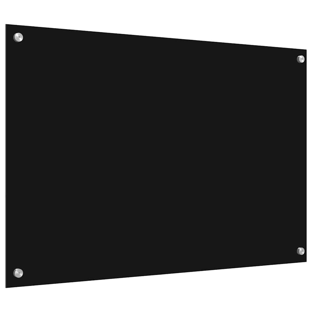 Keukenachterwand 2 st Zwart 90 x 60 cm gehard glas